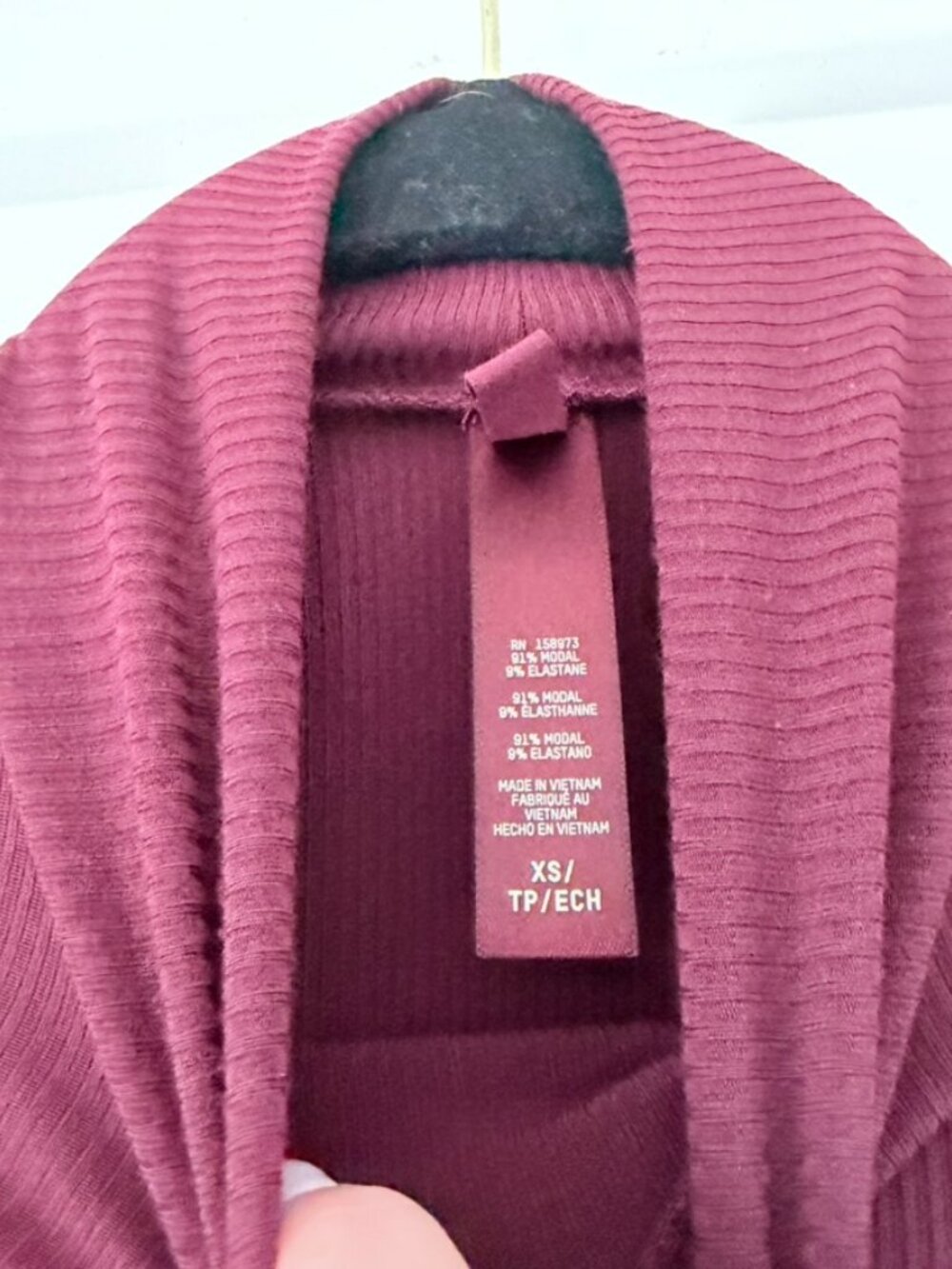 NWOT SKIMS SOFT LOUNGE MOCK NECK LONG SLEEVE TOP | BORDEAUX × 1 BORDEAUX / XS - Picture 6 of 8